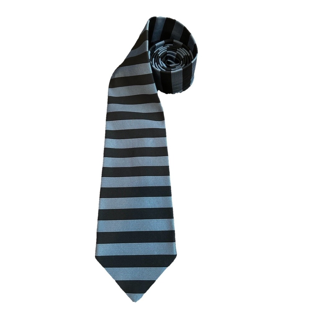 Brooks Brothers‎ Mens OS Necktie Blue Striped Silk Makers Hand Made USA Ribbed
